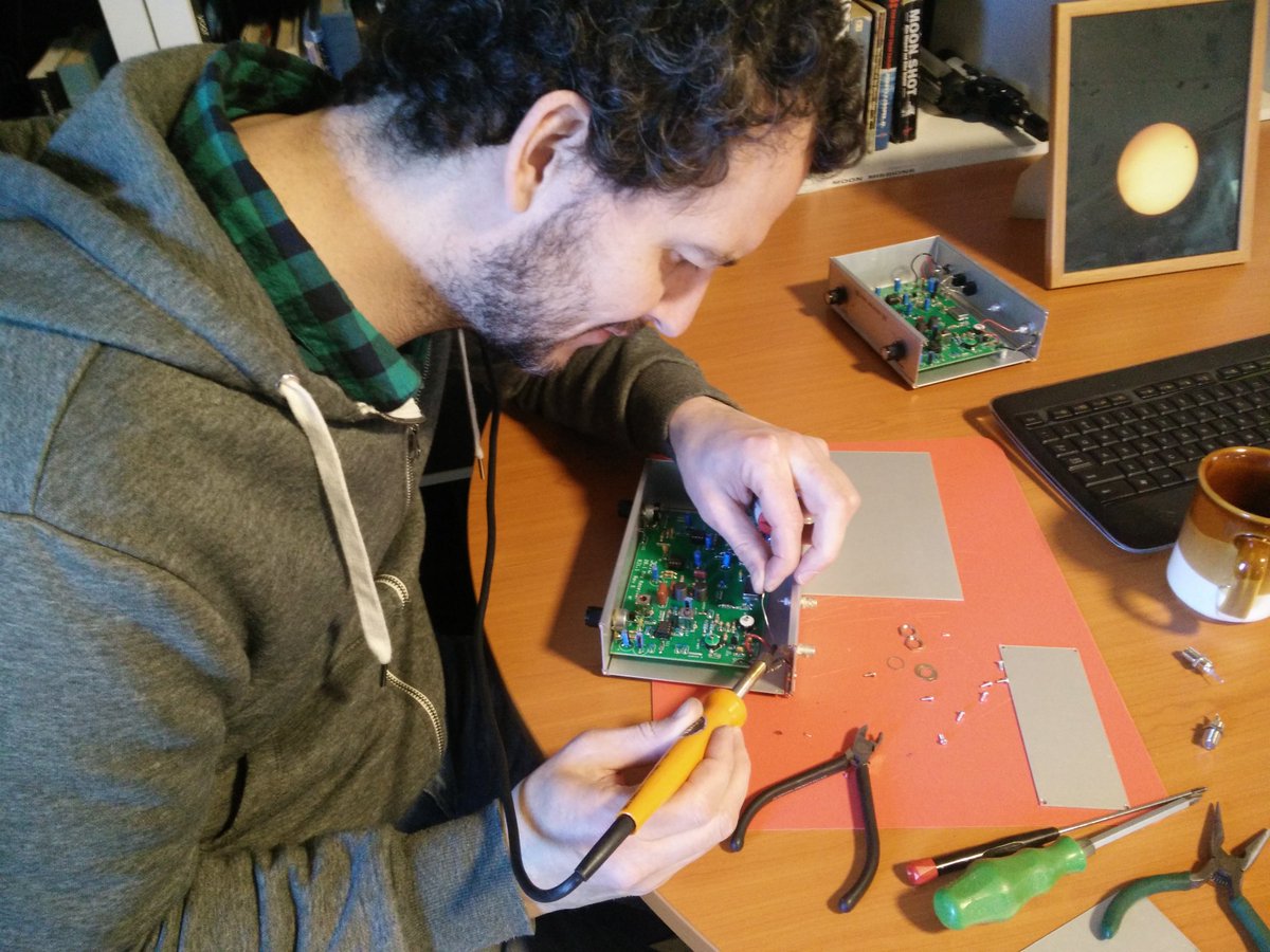 Travis building a Radio Jove receiver